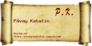 Pávay Katalin névjegykártya